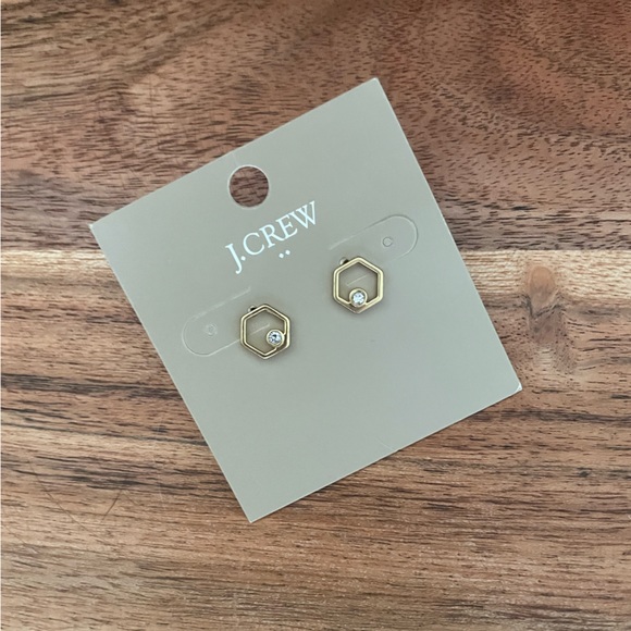 J. Crew Golden Hexagon Earrings - Picture 2 of 2